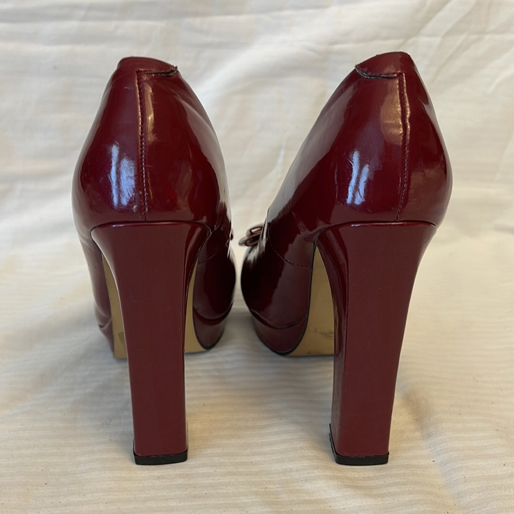 POUR La VICTOIRE Platform Heels Red Size 8 - Picture 6 of 13